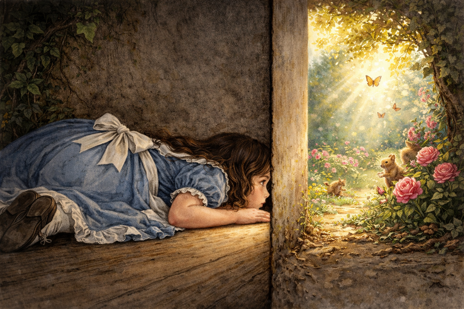 ChatGPT — The loveliest garden, seen through the tiny door