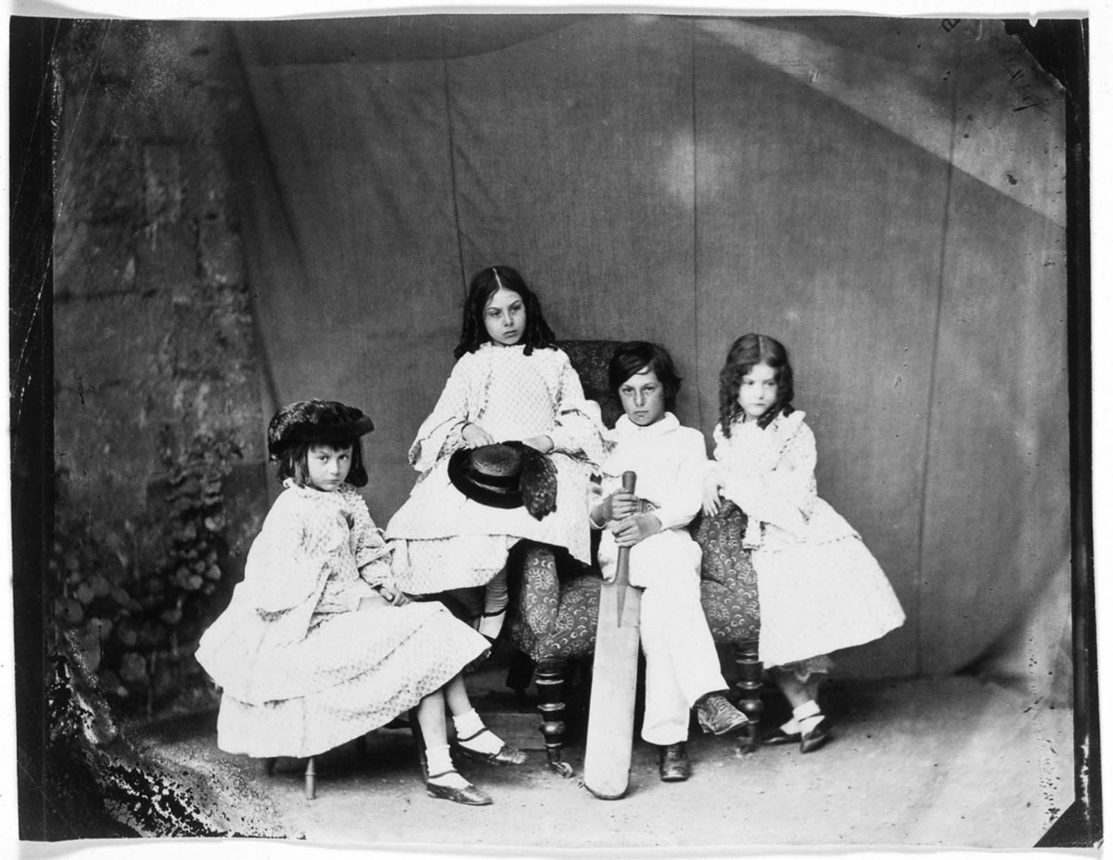 Lewis Carroll (photograph) — Alice, Ina, Harry and Edith, 1860