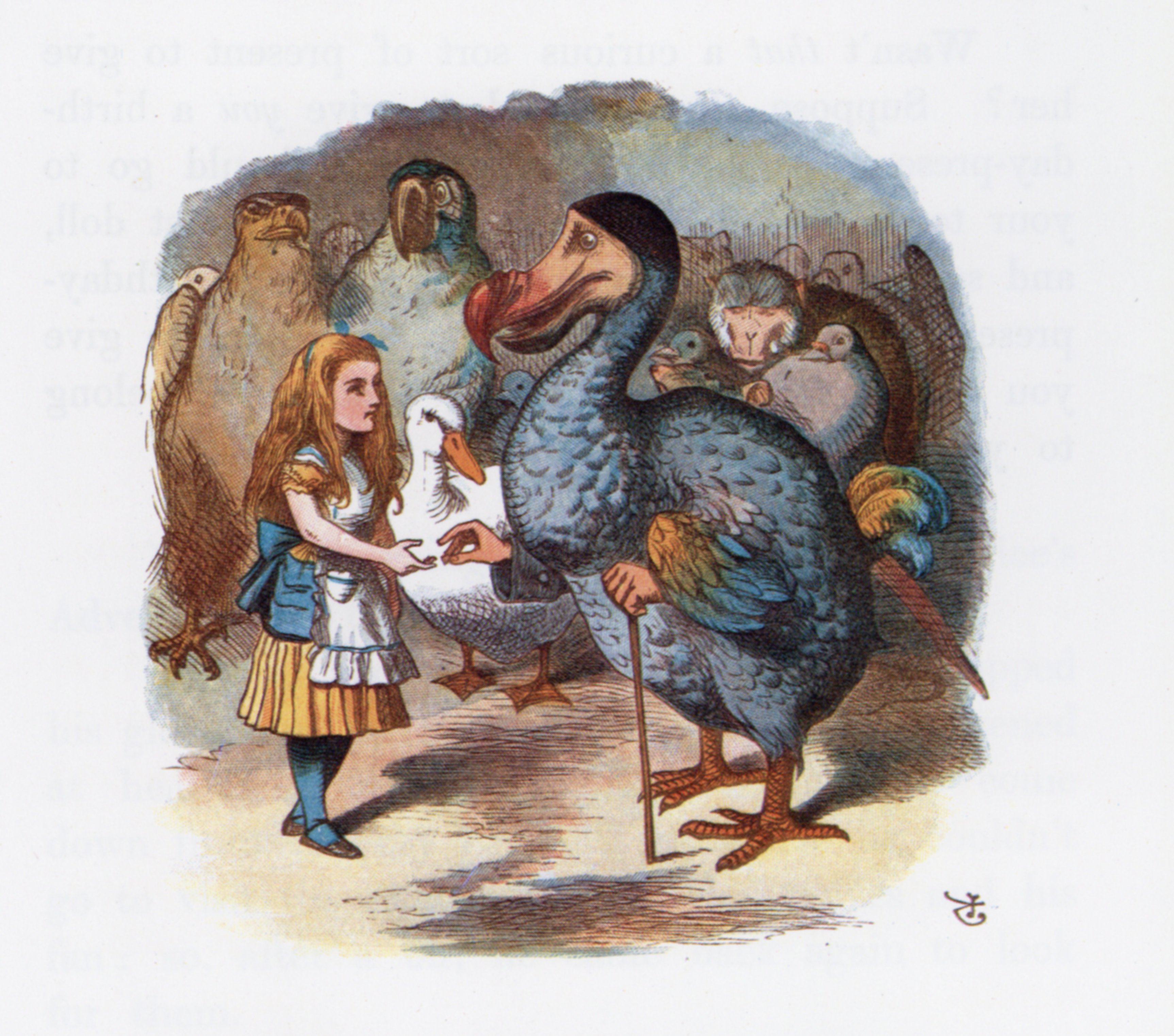 John Tenniel (colorized E.G. Thomson) — Hand it over said Dodo