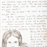 Lewis Carroll — Alice pondering the mushroom's effects