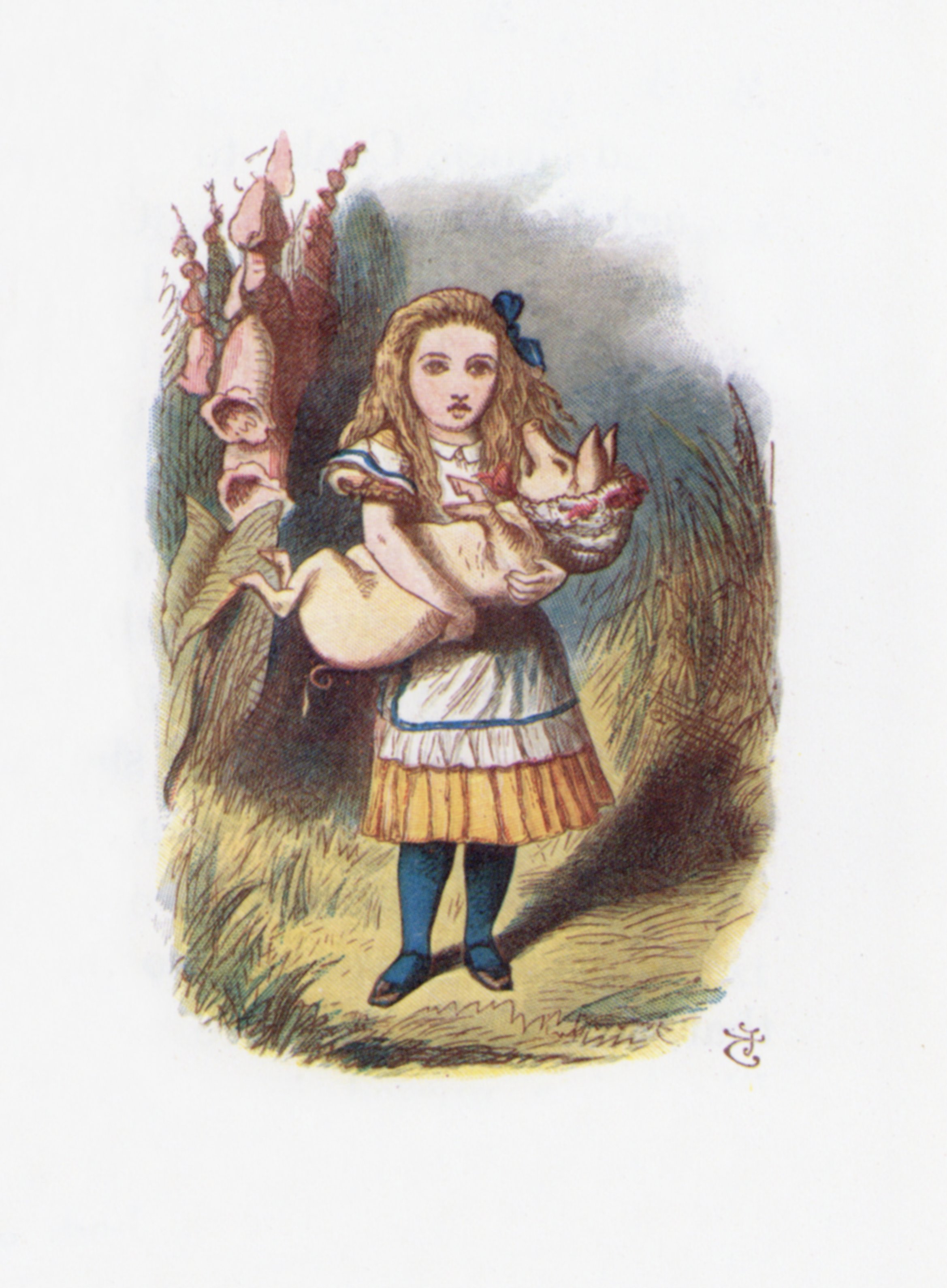 John Tenniel (colorized E.G. Thomson) — Duchess & the Pig-baby