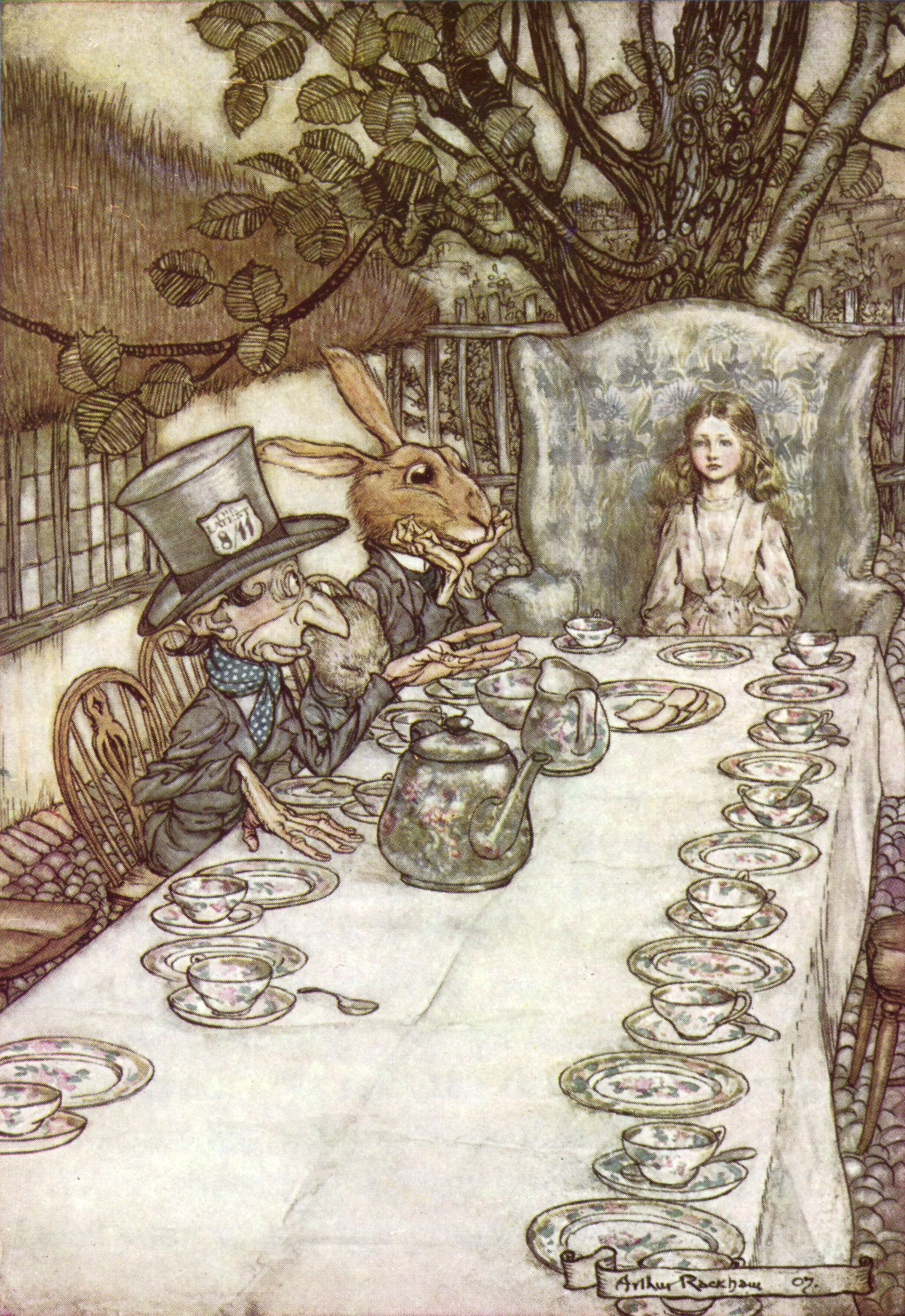 Arthur Rackham — Mad Hatter's tea party