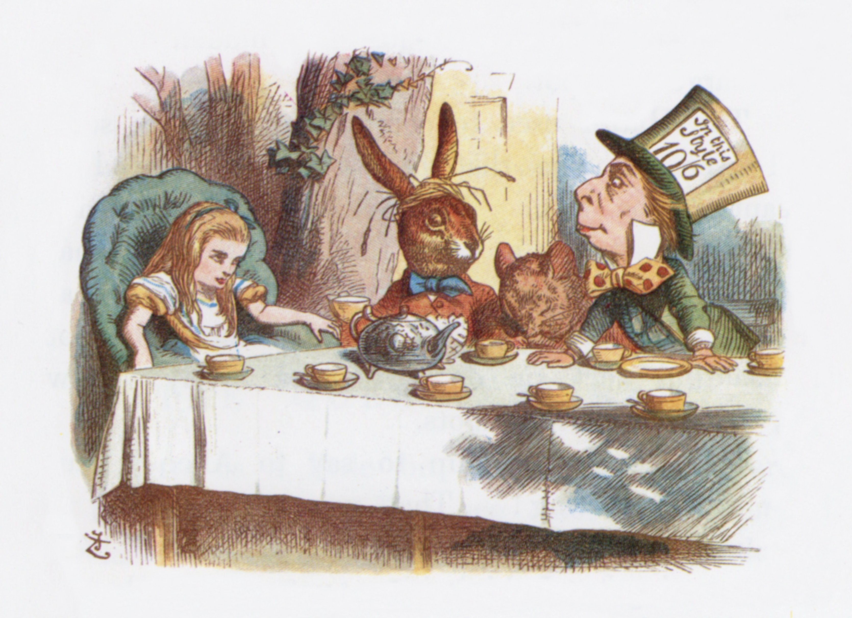 John Tenniel (colorized E.G. Thomson) — Mad Hatter's Tea Party