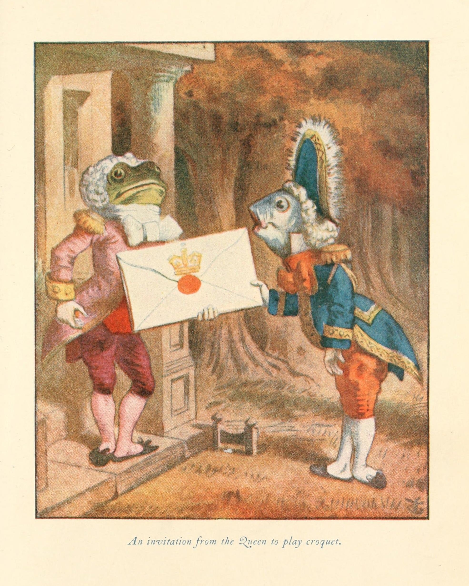 John Tenniel & Harry Theaker — Invitation to play croquet