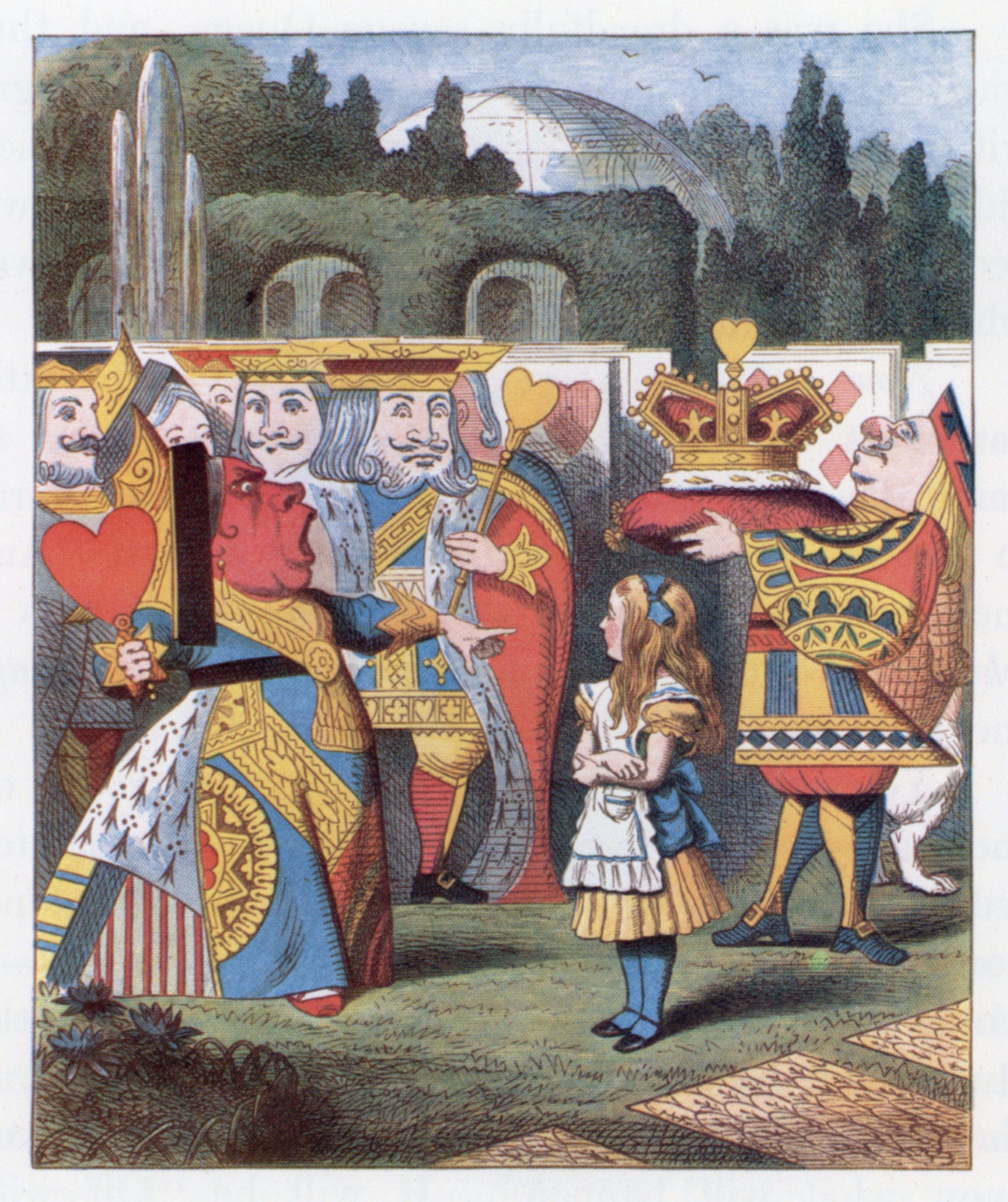 John Tenniel (colorized E.G. Thomson) — The Queen has come