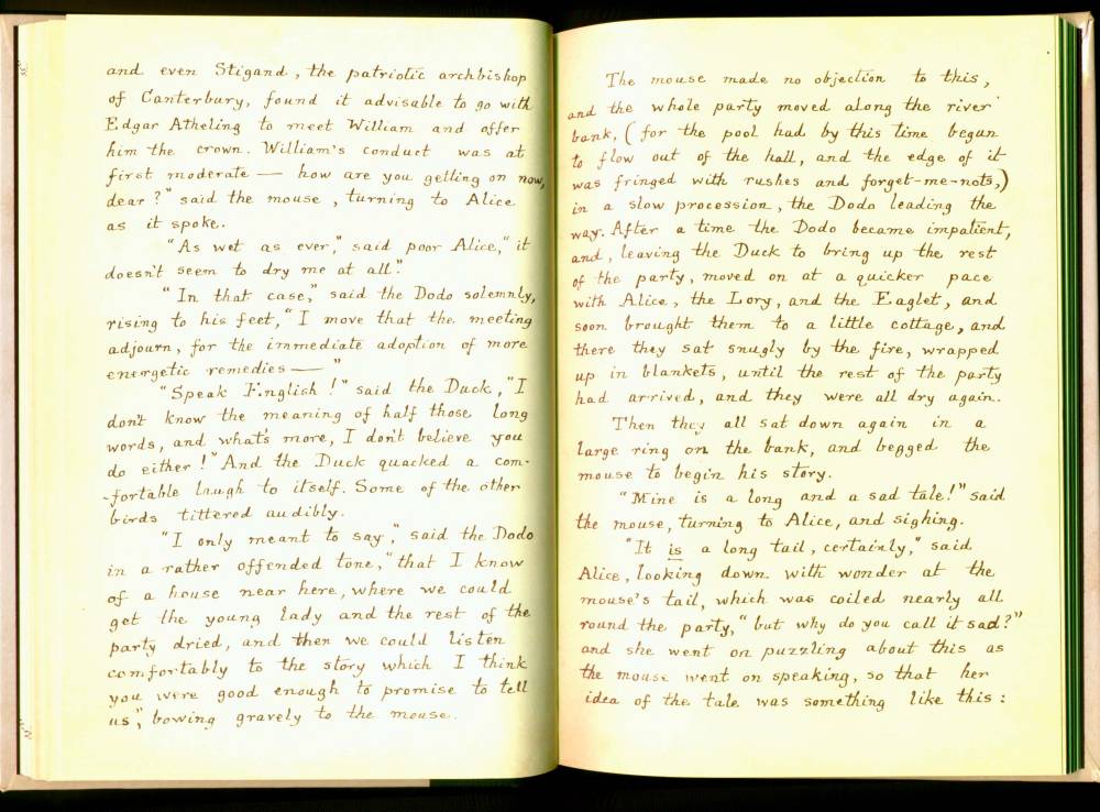 Lewis Carroll manuscript — The Mouse tells its history — the driest thing