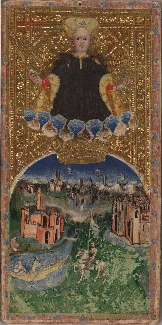 The World, Cary-Yale Visconti tarot, Milan, c. 1450 (Beinecke Library, Yale)